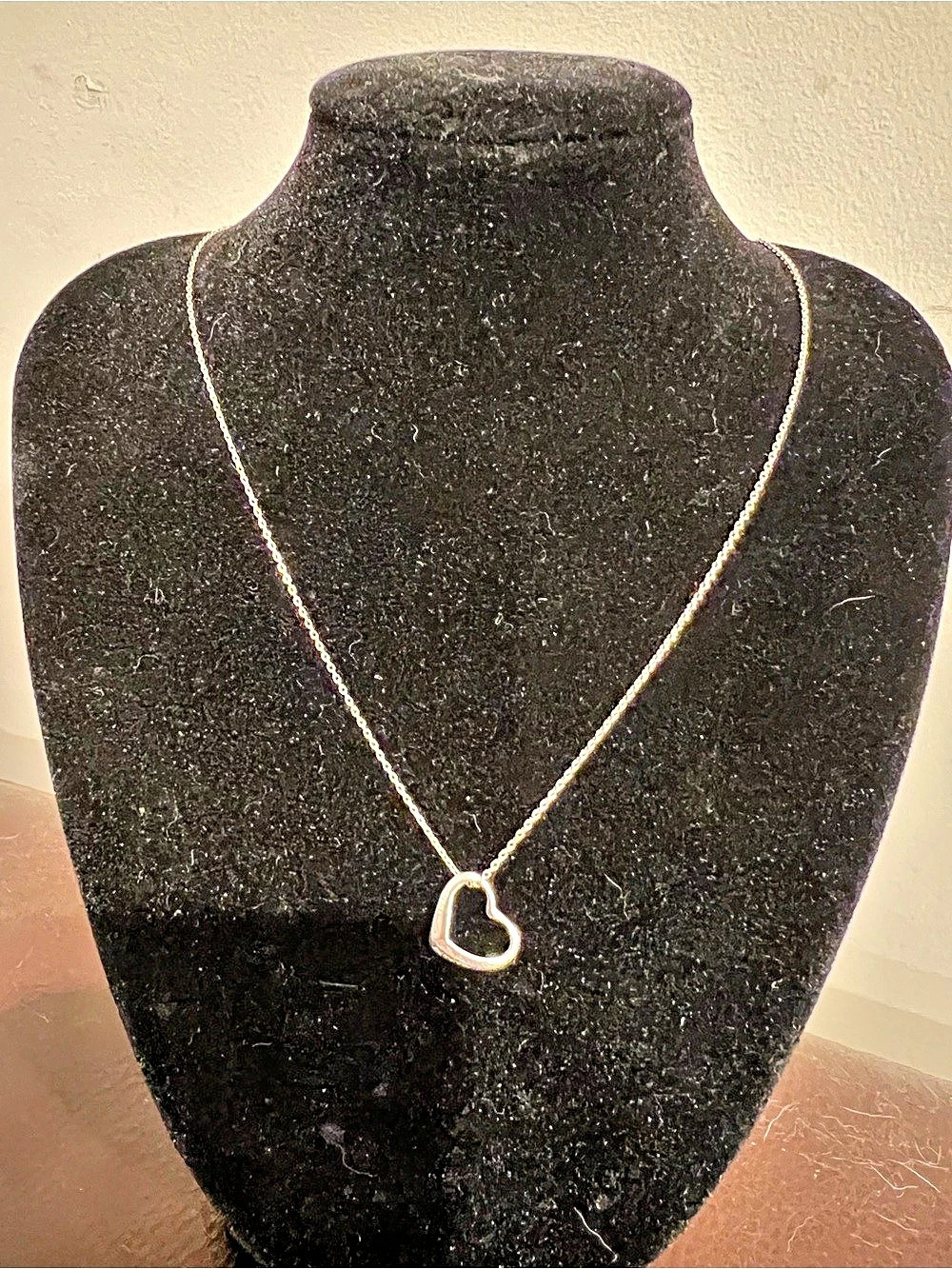 Tiffany & Co. Elsa Peretti Open Heart 925 Sterling Silver Pendant Necklace, 17”1
